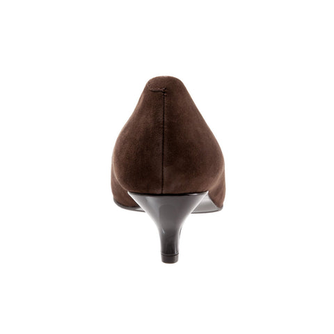 Trotters Kiera T1805-203 Womens Brown Suede Slip On Pumps Heels Shoes