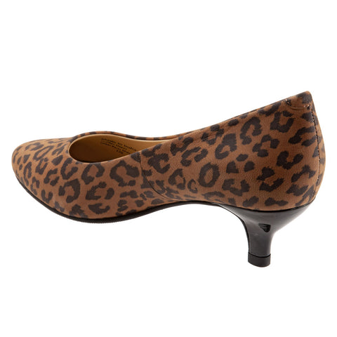 Trotters Kiera T1805-930 Womens Brown Leather Slip On Pumps Heels Shoes