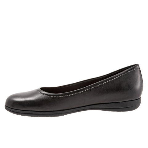 Trotters Darcey T1904-001 Womens Black Extra Wide Ballet Flats Shoes