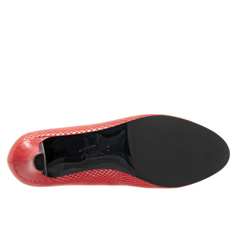Trotters Fab T1905-600 Womens Red Narrow Leather Slip On Pumps Heels Shoes
