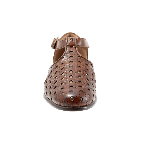Trotters Leatha Open T1908-226 Womens Brown Narrow Strap Sandals Shoes