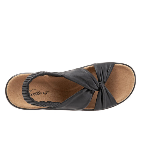 Trotters Nella T1914-001 Womens Black Leather Slingback Sandals Shoes