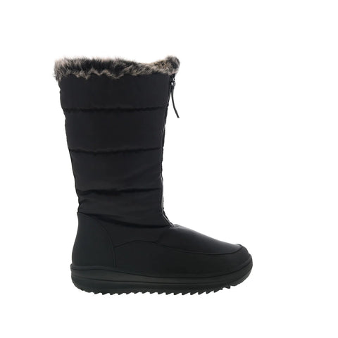 Wanderlust Nordic T19608 Womens Black Extra Wide Leather Knee High Boots