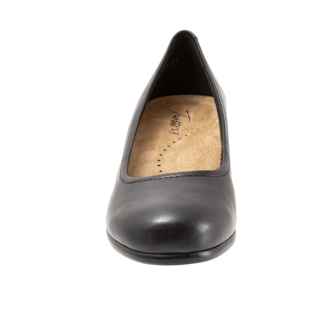 Trotters Winnie T1965-001 Womens Black Narrow Leather Wedges Heels Shoes