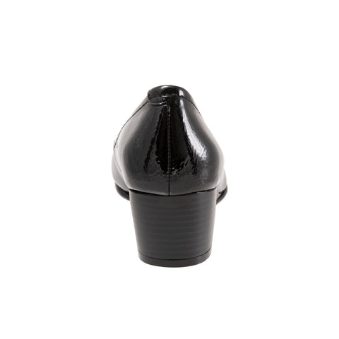 Trotters Winnie T1965-005 Womens Black Narrow Leather Wedges Heels Shoes