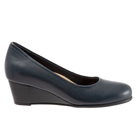 Trotters Winnie T1965-400 Womens Blue Narrow Leather Pumps Heels Shoes