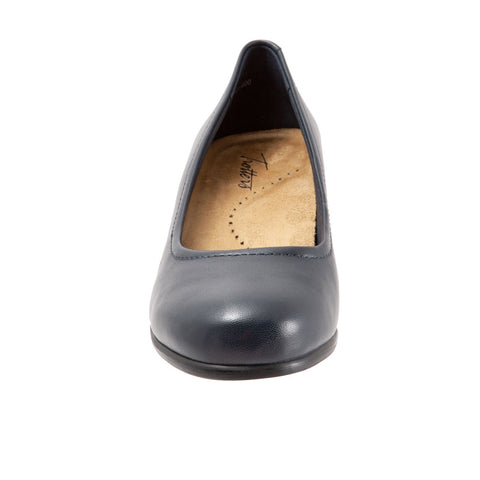 Trotters Winnie T1965-400 Womens Blue Narrow Leather Pumps Heels Shoes