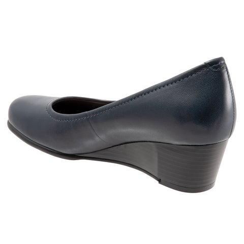 Trotters Winnie T1965-400 Womens Blue Narrow Leather Pumps Heels Shoes