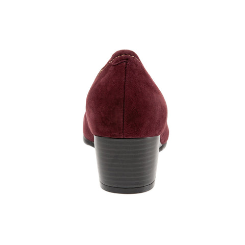 Trotters Winnie T1965-627 Womens Burgundy Narrow Leather Wedges Heels Shoes