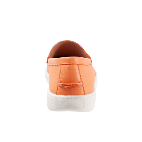 Trotters Dina T2000-800 Womens Orange Leather Slip On Loafer Flats Shoes