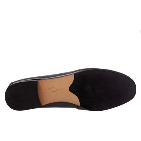 Trotters Gemma T2005-001 Womens Black Narrow Leather Loafer Flats Shoes
