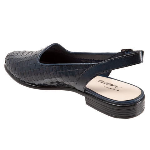 Trotters Lena T2009-400 Womens Blue Extra Wide Slingback Flats Shoes