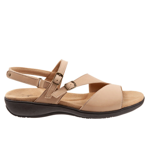 Trotters Riva T2016-234 Womens Beige Leather Strap Sandals Shoes