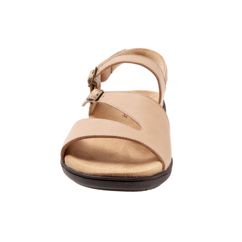Trotters Riva T2016-234 Womens Beige Leather Strap Sandals Shoes