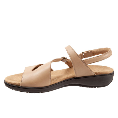 Trotters Riva T2016-234 Womens Beige Leather Strap Sandals Shoes