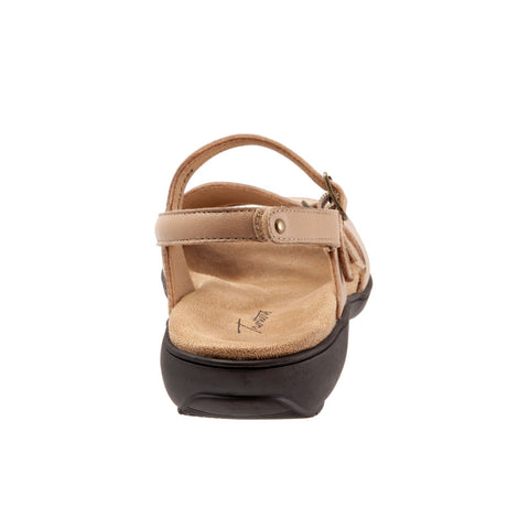 Trotters Riva T2016-234 Womens Beige Leather Strap Sandals Shoes