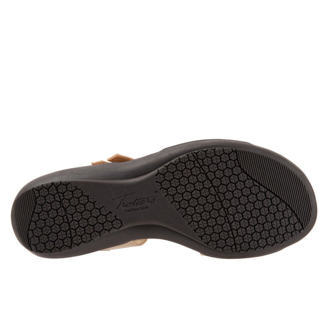 Trotters Riva T2016-234 Womens Beige Leather Strap Sandals Shoes