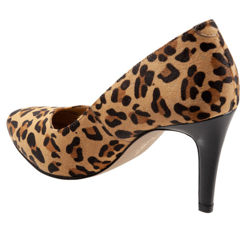 Trotters Angie T2050-287 Womens Brown Leather Slip On Pumps Heels Shoes
