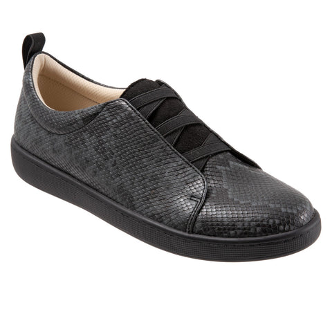 Trotters Avrille T2051-083 Womens Black Leather Lifestyle Sneakers Shoes