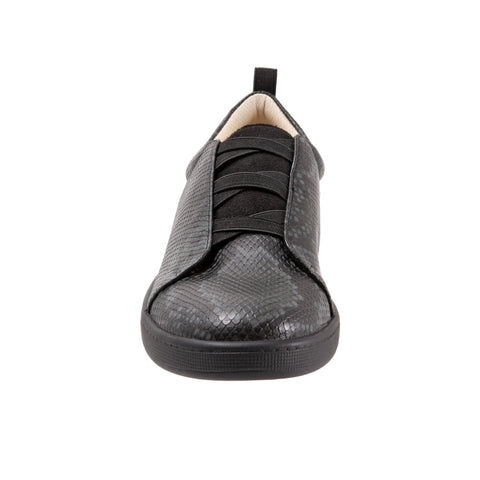 Trotters Avrille T2051-083 Womens Black Leather Lifestyle Sneakers Shoes