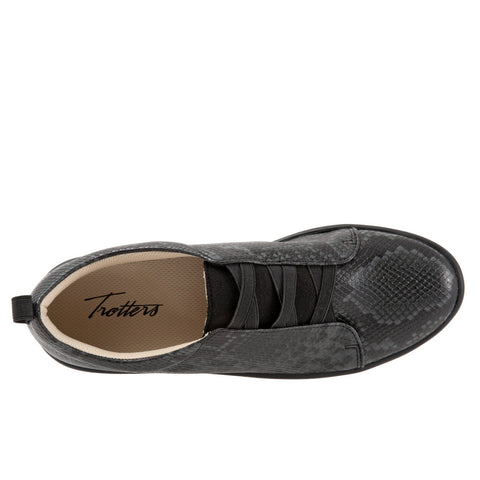 Trotters Avrille T2051-083 Womens Black Leather Lifestyle Sneakers Shoes