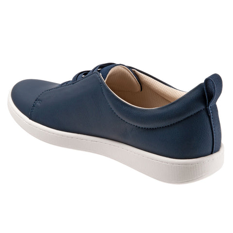 Trotters Avrille T2051-400 Womens Blue Wide Leather Lifestyle Sneakers Shoes
