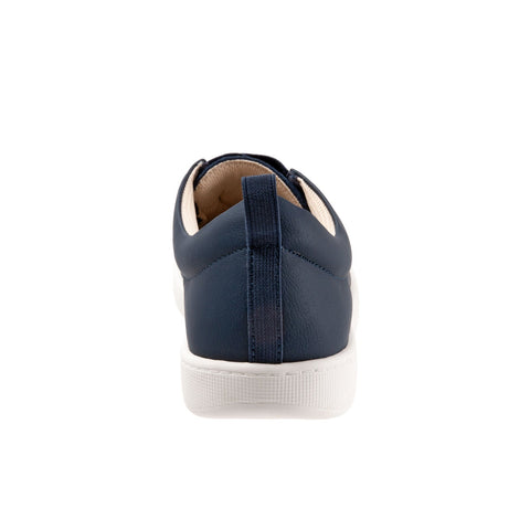 Trotters Avrille T2051-400 Womens Blue Wide Leather Lifestyle Sneakers Shoes