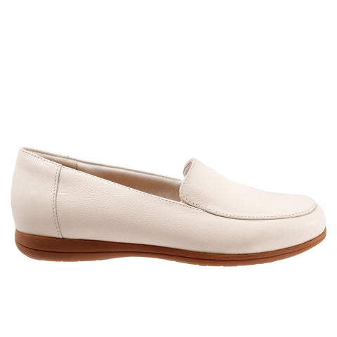 Trotters Deanna T2055-126 Womens Beige Narrow Leather Loafer Flats Shoes