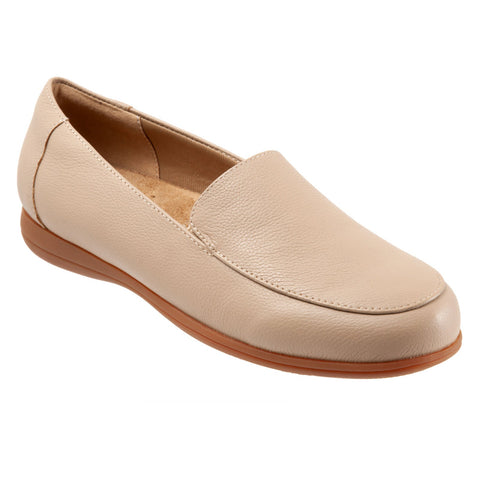 Trotters Deanna T2055-130 Womens Beige Narrow Leather Loafer Flats Shoes