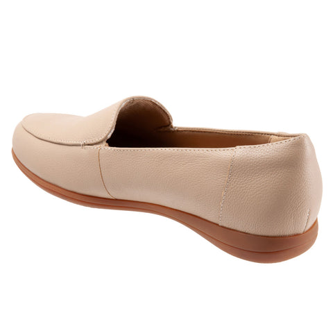 Trotters Deanna T2055-130 Womens Beige Narrow Leather Loafer Flats Shoes