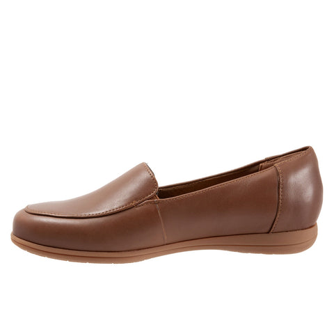 Trotters Deanna T2055-210 Womens Brown Leather Slip On Loafer Flats Shoes