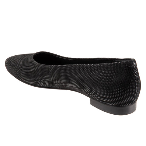 Trotters Honor T2057-004 Womens Black Narrow Leather Ballet Flats Shoes