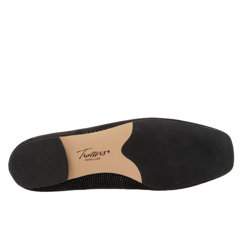 Trotters Honor T2057-004 Womens Black Wide Leather Ballet Flats Shoes