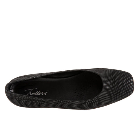 Trotters Honor T2057-004 Womens Black Narrow Leather Ballet Flats Shoes