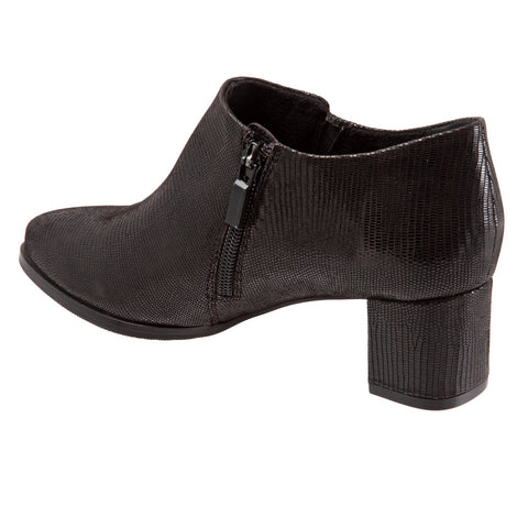 Trotters Keegan T2059-008 Womens Black Wide Leather Ankle & Booties Boots