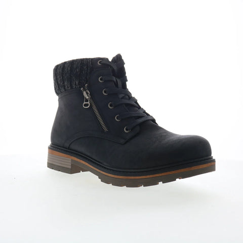 Wanderlust Amy T20642 Womens Black Extra Wide Nubuck Casual Dress Boots