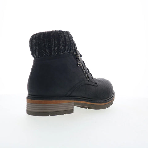 Wanderlust Amy T20642 Womens Black Extra Wide Nubuck Casual Dress Boots