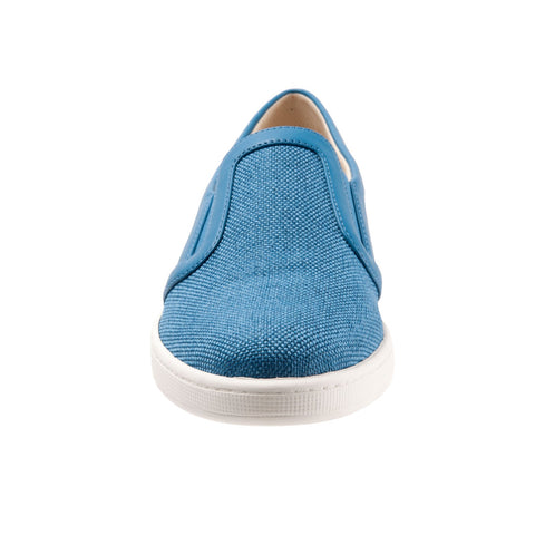 Trotters Alright T2101-427 Womens Blue Leather Lifestyle Sneakers Shoes