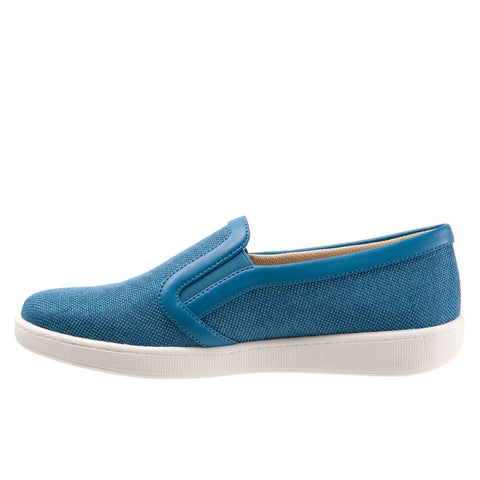 Trotters Alright T2101-427 Womens Blue Wide Leather Lifestyle Sneakers Shoes