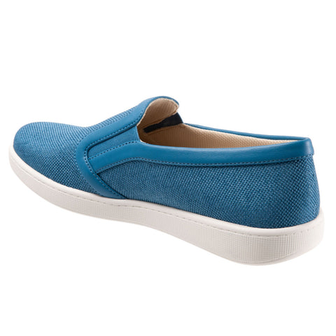 Trotters Alright T2101-427 Womens Blue Wide Leather Lifestyle Sneakers Shoes