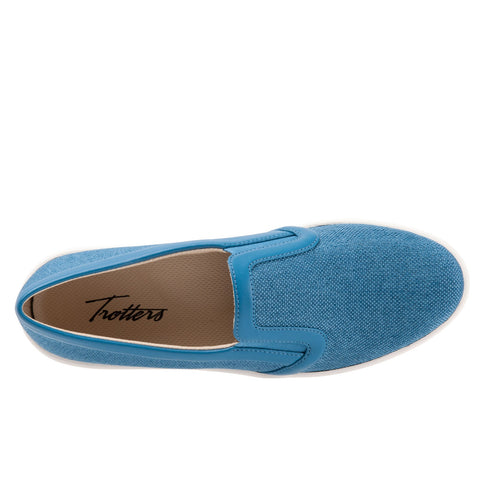 Trotters Alright T2101-427 Womens Blue Wide Leather Lifestyle Sneakers Shoes