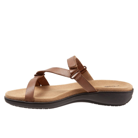 Trotters Raja T2108-215 Womens Brown Leather Strap Sandals Shoes