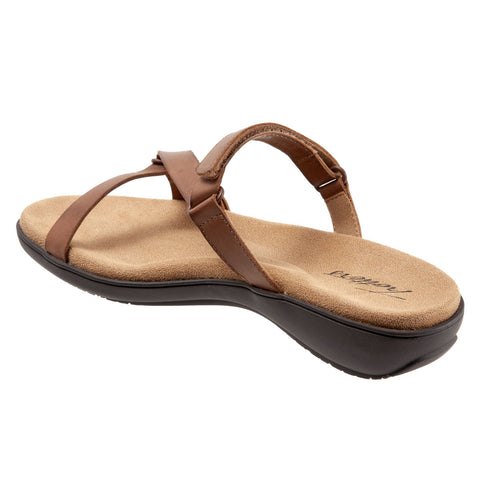 Trotters Raja T2108-215 Womens Brown Narrow Leather Strap Sandals Shoes