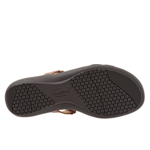Trotters Raja T2108-215 Womens Brown Narrow Leather Strap Sandals Shoes