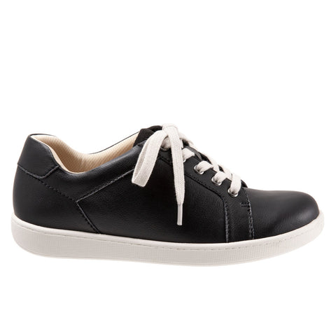 Trotters Adore T2117-001 Womens Black Wide Leather Lifestyle Sneakers Shoes