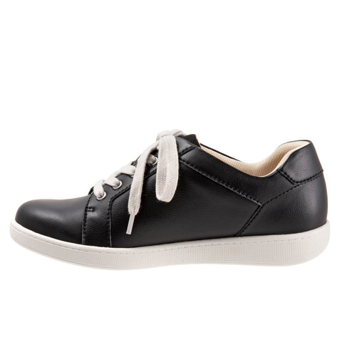 Trotters Adore T2117-001 Womens Black Wide Leather Lifestyle Sneakers Shoes