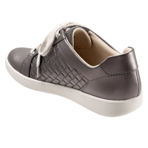 Trotters Adore T2117-033 Womens Silver Leather Lifestyle Sneakers Shoes