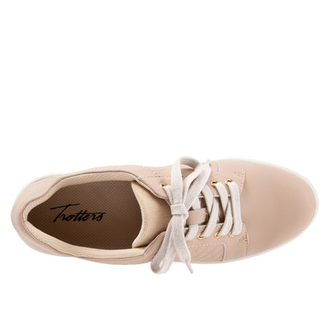 Trotters Adore T2117-112 Womens Beige Leather Lifestyle Sneakers Shoes