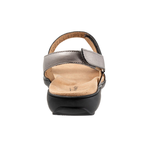 Trotters Romi T2118-033 Womens Gray Leather Strap Slingback Sandals Shoes
