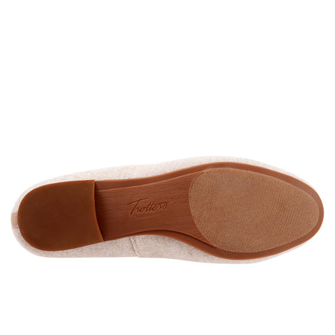 Trotters Glory T2160-156 Womens Beige Leather Slip On Loafer Flats Shoes